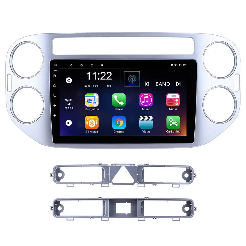 Rádio com tela sensível ao toque 9 '' Android 13.0 HD GPS Navi USB 3G WIFI 1080P para VW Volkswagen Tiguan 2010-2015