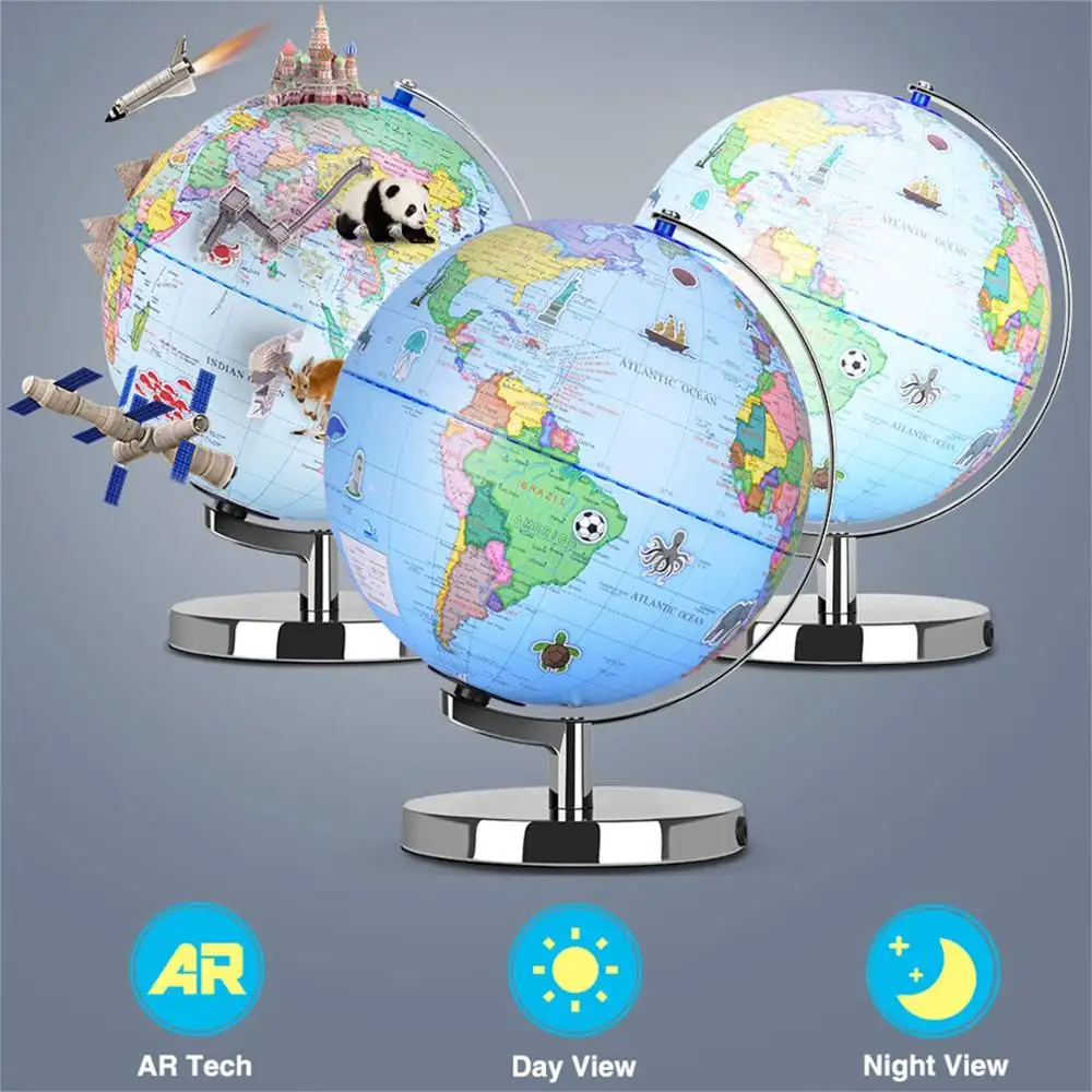 Dipper G902 AR Smart Dunia Menggabungkan Peta Dunia lampu Malam LED dan Teknologi AR Dalam Satu 9-Inch Globe
