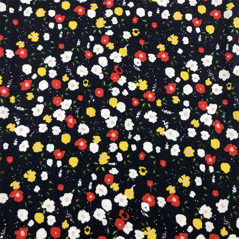Tissu tricoté tout en coton imprimé personnalisé petit motif floral imprimé numériquement 180g tissu tricoté pour bébé