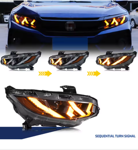 ไฟหน้า LED สำหรับฮอนด้าสำหรับ Civic สำหรับ10th Gen FK Sedan hatchback Type-R Start-up Animation สัญญาณการติดตั้งเครื่องยนต์ตามลำดับ - Product Image 4