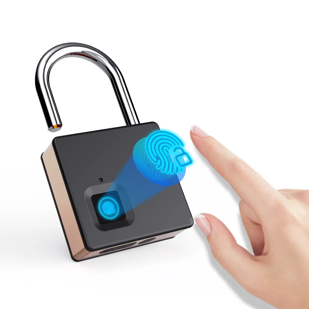 Lucchetto per impronte digitali bagaglio da viaggio portatile pesante valigia serrature per porte di sicurezza senza chiave Smart Pad Lock