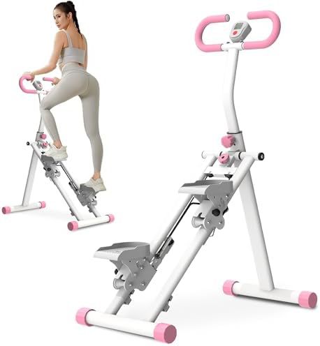 Machine d'escalade rose et blanche