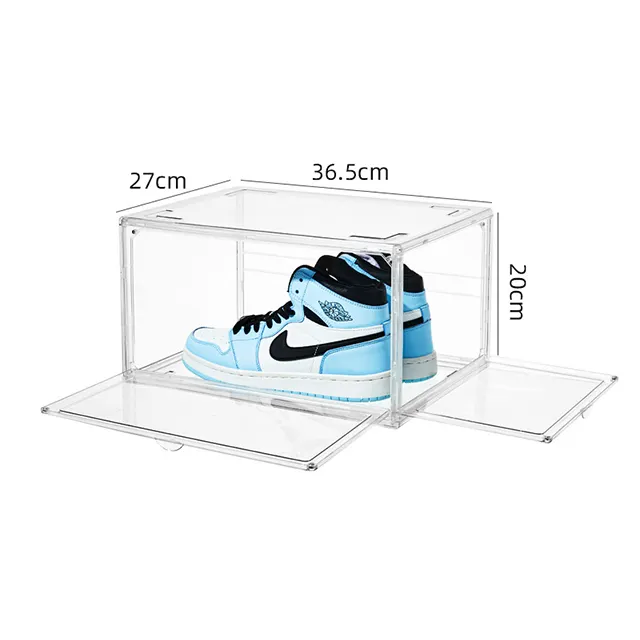 JILEN-Boîte de rangement pour porte à chaussures haute transparence Conteneur à chaussures en acrylique Boîte à chaussures en acrylique