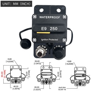 Disyuntor de interruptor térmico reiniciable High-Amp 48V DC 250A Corriente residual BCD Curva Miniatura para uso general