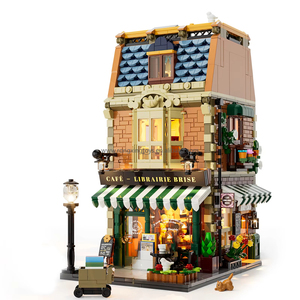 Funwhole, nuevo modelo de vista de calle, librería de café, rompecabezas, juguetes educativos para niños, regalo de Navidad, juegos de bloques de construcción - Product Image 1