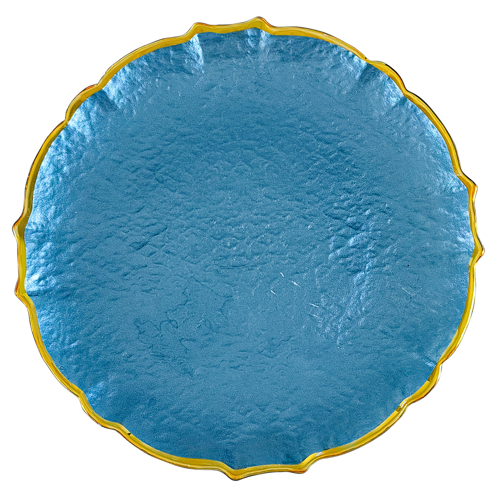 Blu con bordo dorato