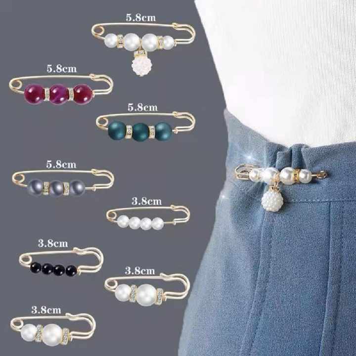 Suéter chal Clip perla Rhinestone Collar broche mujer ropa Pantalones Falda cintura extensión seguridad Pin