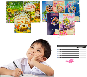 Libro di scrittura magico personalizzato libro di scrittura bambini affondato quaderno magico con la penna - Product Image 1
