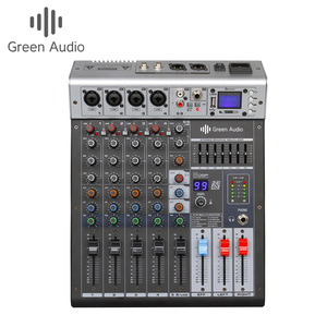 GAX-GBR6 6 Channel Mixing Console Double Seven-segment Equalizer with Monitor 48V Home <strong>Computer</strong> Live Broadcast <strong>Audio</strong> Mixer
