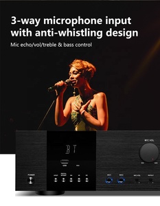 Professional 3 <strong>Microphone</strong> <strong>Input</strong> DSP BT5.0 360W Power Amplifier 1800w for Karaoke and Big Speaker