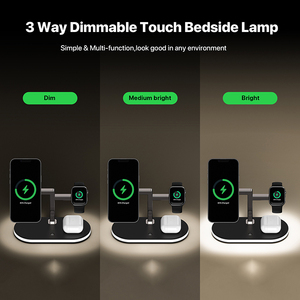 5 in 1 kablosuz şarj istasyonu manyetik hızlı şarj 5in1 15W dokunmatik gece işık ile Apple iPhone için - Product Image 6