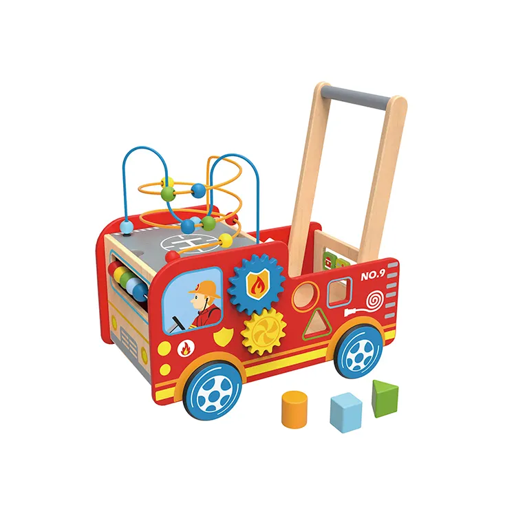 多機能ウォーカー-消防車木製玩具