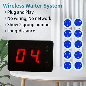Sistema de llamada de camarero inalámbrico Sistema de buscapersonas de restaurante con 1 pantalla de visualización/10 botones de llamada para servidor de restaurante - Product Image 6