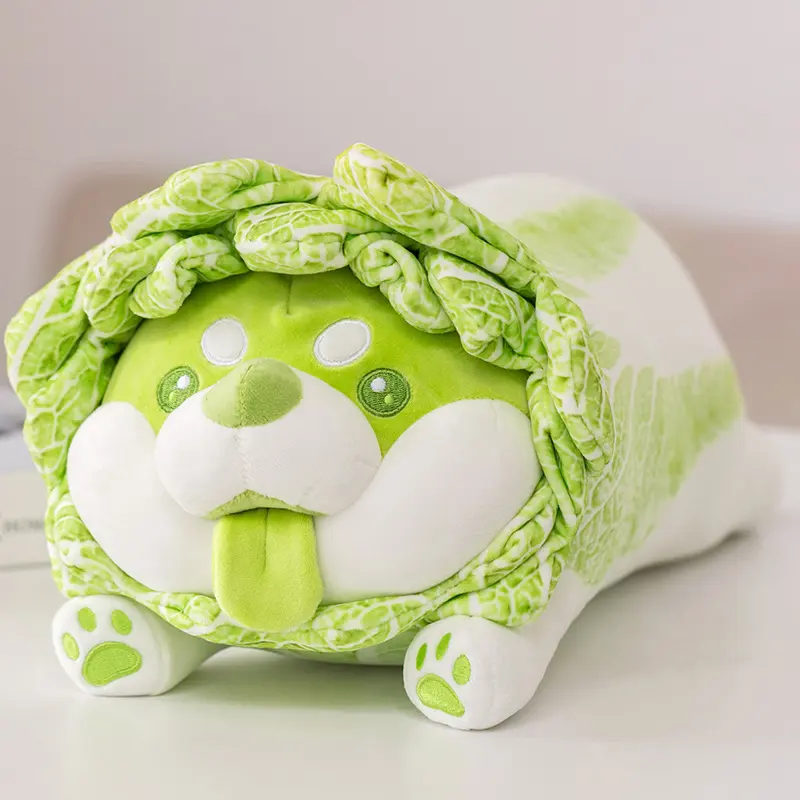 Cute Stuffed Dog Chinese Cabbage Shiba Inu Plush Pillow Cute Cabbage Shaped Dog Plush Toy Gifts For Kids