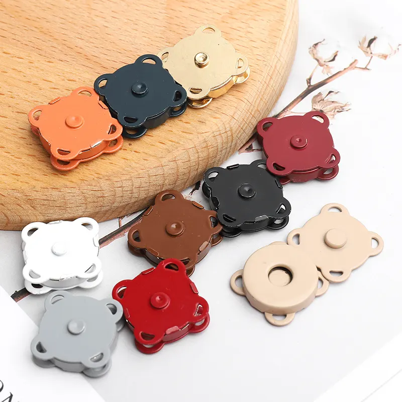 10-18mm vendita calda borsa accessori in pelle borsa da cucito fibbia bottone a forma di prugna magnete