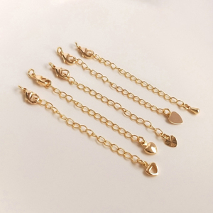 14K altın kaplı genişletilmiş uzatma kuyruk zinciri ıstakoz kanca bağlayıcı DIY takı yapımı renk tutma uzatma zinciri - Product Image 1