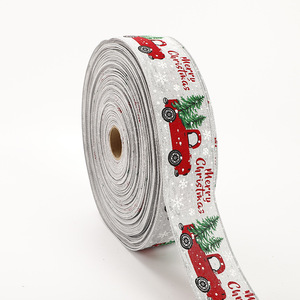 Sustainable DIY Christmas Wire <strong>Ribbon</strong> Coarse Linen Silk Decorative <strong>Pattern</strong> Wire Edge <strong>Ribbon</strong> Christmas <strong>Tree</strong> Bow Wreath Wrap - Product Image 5
