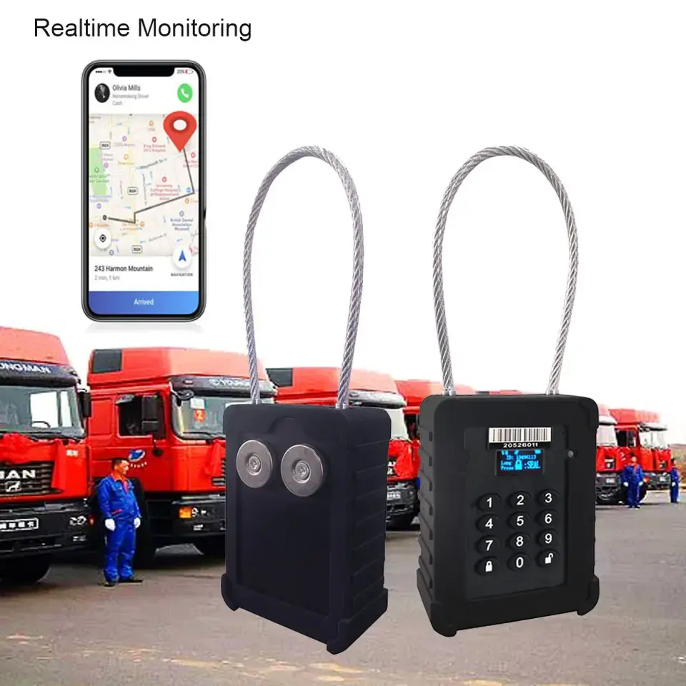 Monitoraggio in tempo reale 4G monitoraggio remoto della gestione della flotta logistica sicurezza gps container tracking con serratura