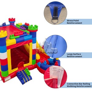 Kabarık kaydıraklı oyun kalesi ticari inşaat temalı sıçrama ev slayt ile yüksek kalite şişme şato çocuklar için parti - Product Image 5