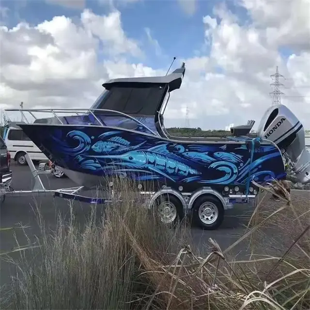 Bateau de pêche en aluminium de 21 pieds/24,6 pieds, plaque de cabine en cuddy pour la pêche et le divertissement