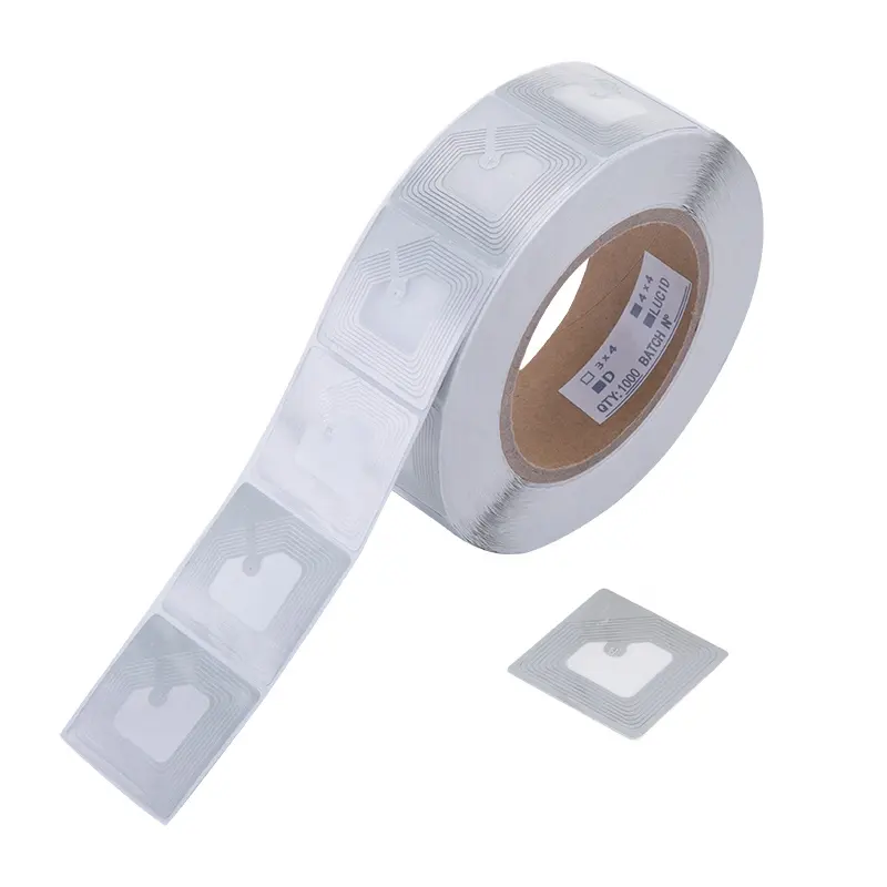 RUIFEIDI-etiquetas adhesivas transparentes para caja de papel antirrobo, etiquetas suaves de seguridad de 4040 mhz, bonitas eas rf, 8,2 eas