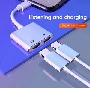 2合1音频适配器USB C至3 5毫米插孔Type-C充电3.5毫米Aux电缆 - Product Image 2