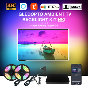 スマート照明2.0b 4K 60HZ Tuya USB LEDストリップドリームRGBIC LEDストリップライトモニター同期ボックス照明キット同期PVC