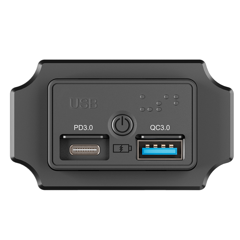 Braille USBA+USBC QC3.0PD3.0 18W+30W avec interrupteur à bouton-poussoir
