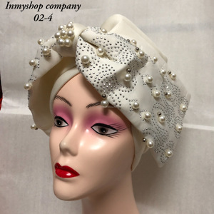 Jubilee HeadtieスイスSego Aso OkeアフリカンGele Plainナイジェリア新デザインビーズとストーン - Product Image 6