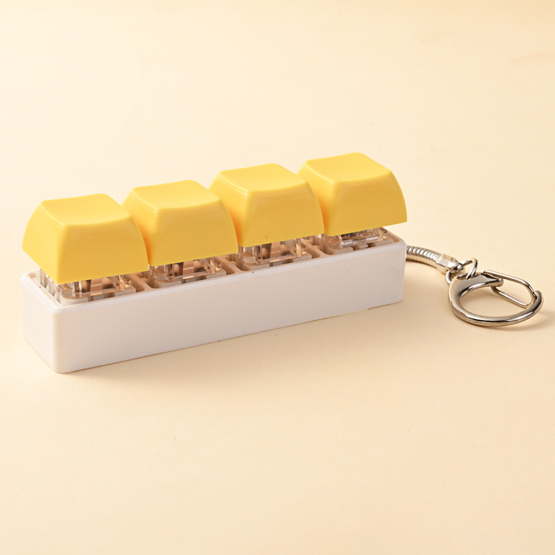Four buttons-white background-lemon yellow