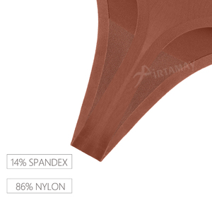 Airtamay tanga sensual feminina sem costura, tanga elástica sensual sem costura com alça dupla 7 cores