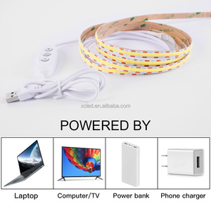 USB Dimmbarer COB-Streifen 480LEDs 8mm warm/kalt weißes LED-Band Hoch dichtes flexibles DC 5V 320 LEDs/m RA90 LED-Licht regler 1m - Product Image 4