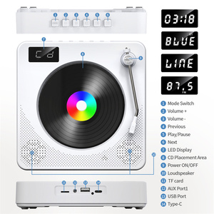 Reproductor de música de CD, altavoces inalámbricos portátiles, reproductor de CD de escritorio para el hogar con pantalla LCD, Radio FM Boombox - Product Image 3