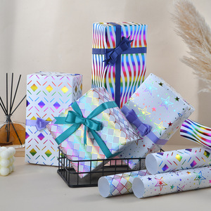 Degrade ramazan hediye kağıt gökkuşağı yıldız Eid Mubarak hediye sarma kağıt müslüman parti süslemeleri için - Product Image 2