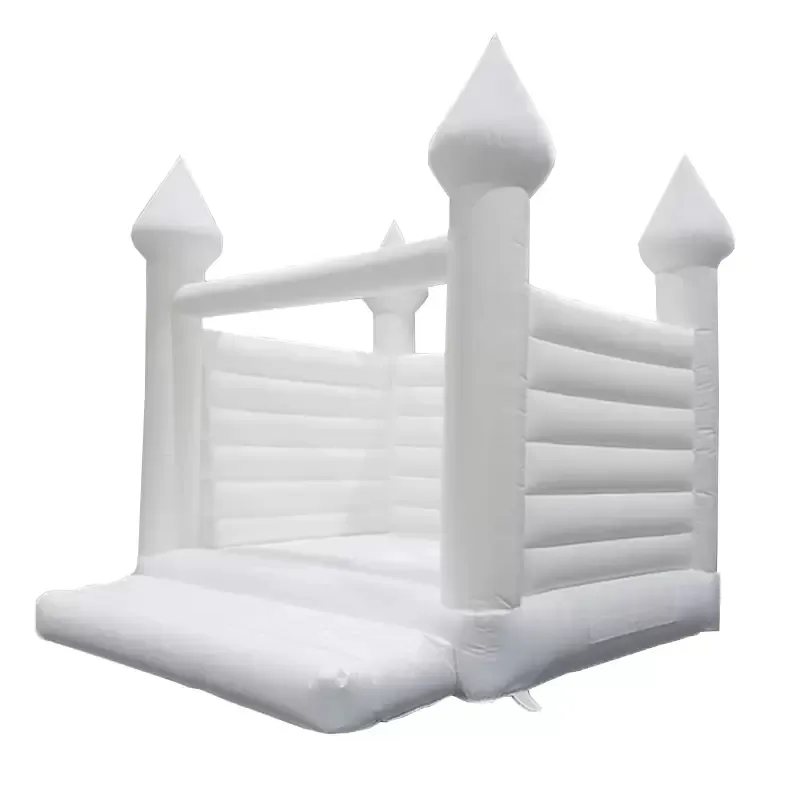 Castillo hinchable blanco para fiestas de boda al aire libre, minicastillo blanco para saltar