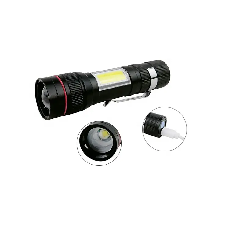 중국 제조 업체 작은 포켓 COB 토치 USB 충전식 LED 손전등