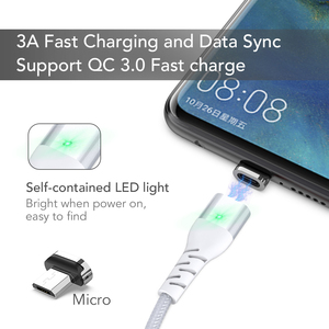 High Quality Magnetic Cable <strong>2</strong> <strong>in</strong> <strong>1</strong> Magnetic Phone Charging Cable for Android Type C Micro Stock - Product Image 5
