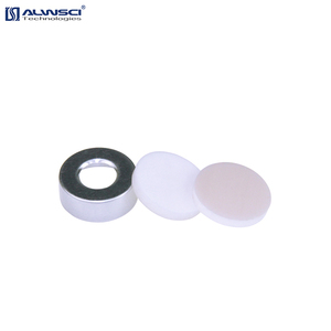 ALWSCI 20毫米天然 ptfe 白色硅胶 septa w 20毫米开顶铝压接帽