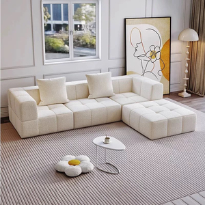 Marshmallow Thiết Kế Miễn Phí Kết Hợp Cho Căn Hộ Nhỏ Vải Kem Nén Chân Không Cắt Sofa Bộ - Product Image 1