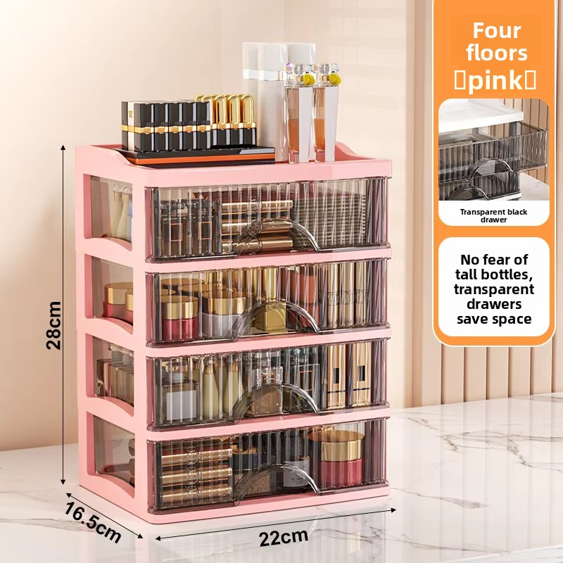 Flat cover, 4 layers, pink and black drawer