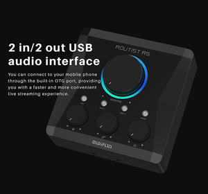 Midiplus Routist RS 2 Channel Pro <strong>Audio</strong> Interface 2 in 2 Out Computer Recording Live Equipment Singing USB External Sound Card - Product Image 4