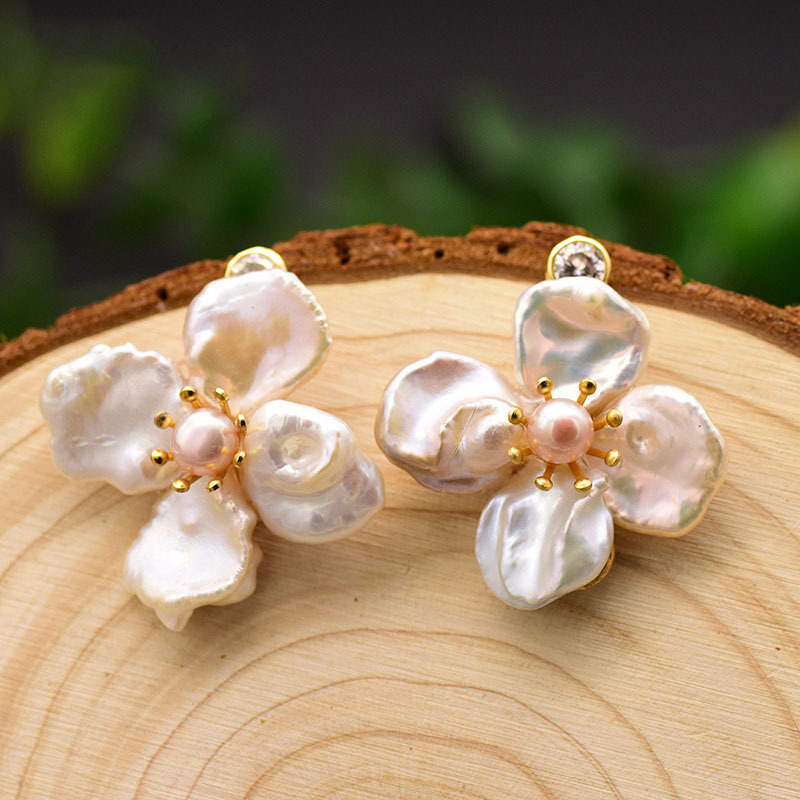 GE0598-2 Baroque Pearl Earrings for Women, Style 5