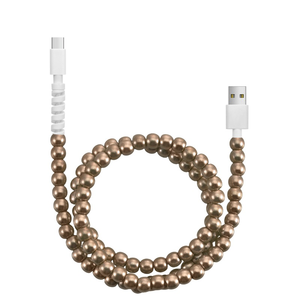 สายชาร์จ USB แบบเร็วชนิด C สีมุกสายชาร์จสุดสร้างสรรค์สายข้อมูลลูกปัด USB 1ม. สำหรับชาร์จโทรศัพท์ - Product Image 3