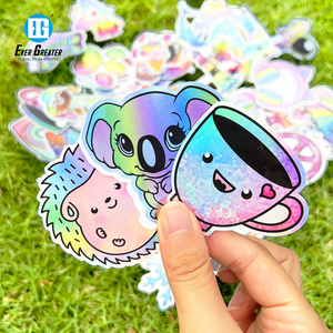 Özel Logo kendinden yapışkanlı holografik etiket su geçirmez baskı Anime Die kesim vinil çıkartmalar - Product Image 3