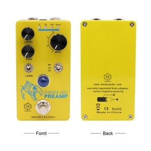 Moskyaudio แป้นเหยียบเอฟเฟกต์กีตาร์, เอฟเฟคกีต้าร์โอเวอร์ไดร์ฟเปิด/ปรีแอมป์สวิตช์โหมด4โหมดการควบคุมระดับ/เพิ่มระดับ - Product Image 5