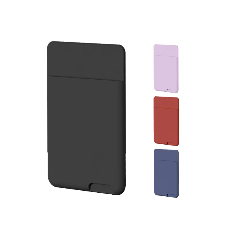 Silicone Card Holder Unisex Customized  Mobile Phone Back Sticker Card Sleeve