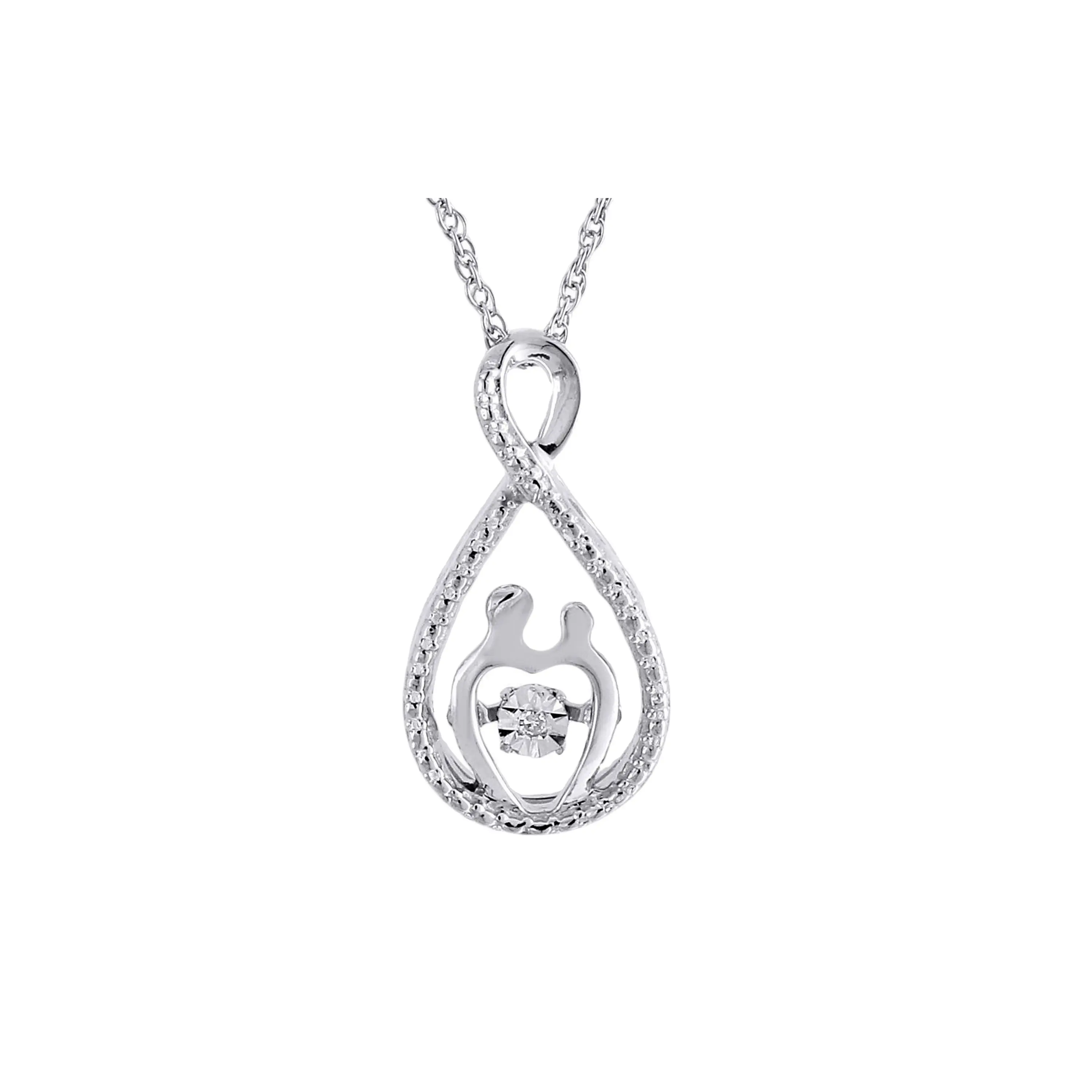 Fancy Infinite 925 Silver Mon And Son Charm Necklace Love Pendant For Children