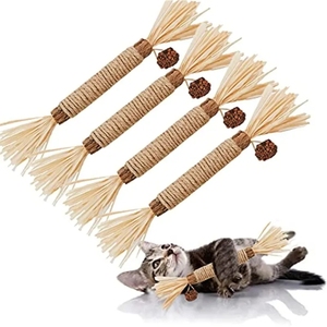 Juguetes para gatos Silvervine Chew Stick Kitten Treat Catnip Toy Kitty Natural Stuff con Catnip para limpiar los dientes - Product Image 1