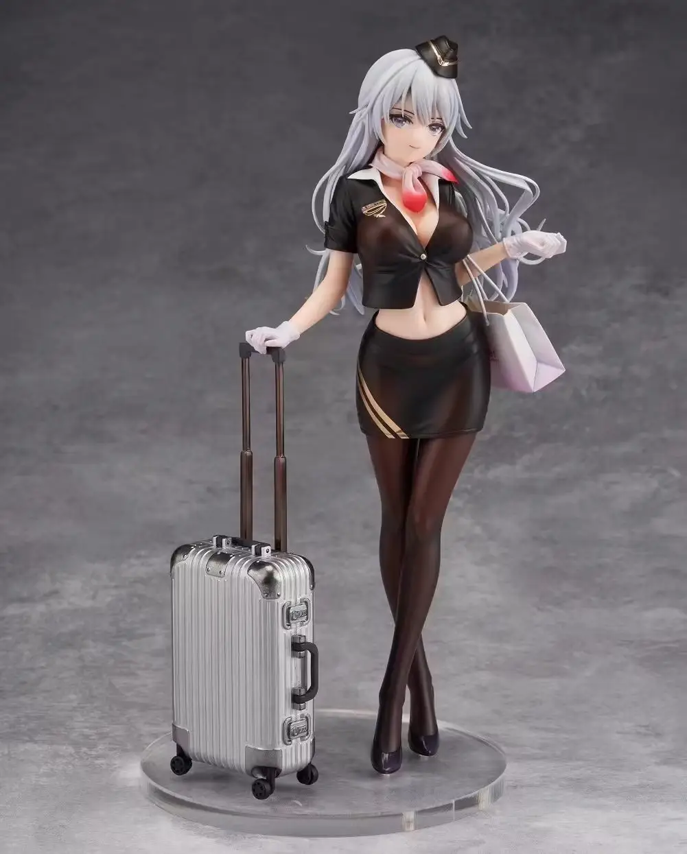 Figurines d'action hentai de haute qualité en gros Les vêtements peuvent être enlevés de la valise hôtesse de l'air figurines d'anime fille sexy