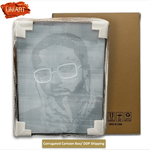 Tranh in vải LED 3D hiện đại, tùy chỉnh được của UNIART, tranh nghệ thuật treo tường tùy chỉnh cho phòng khách, tranh chân dung 3D dọc - Product Image 3